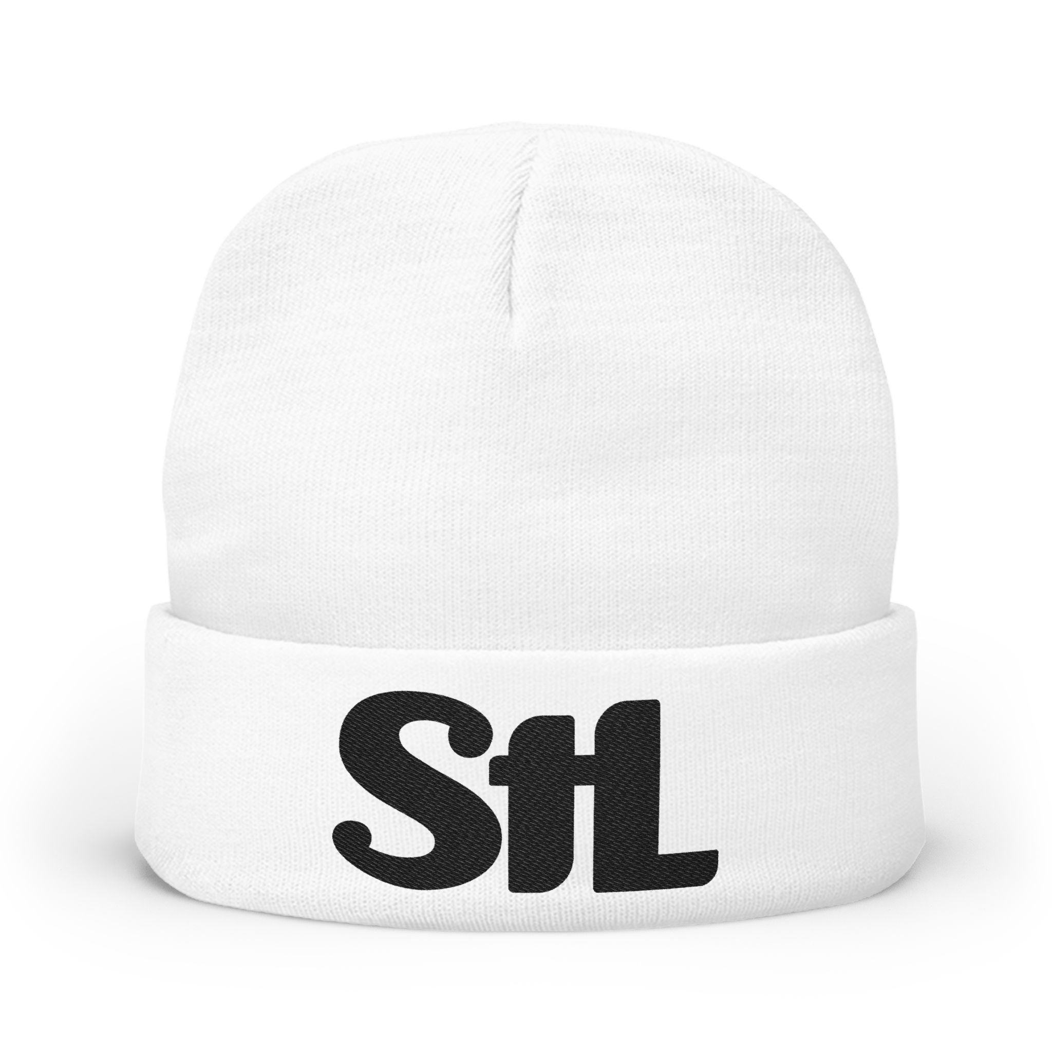 St Louis Magazine "StL" Knit Beanie - White