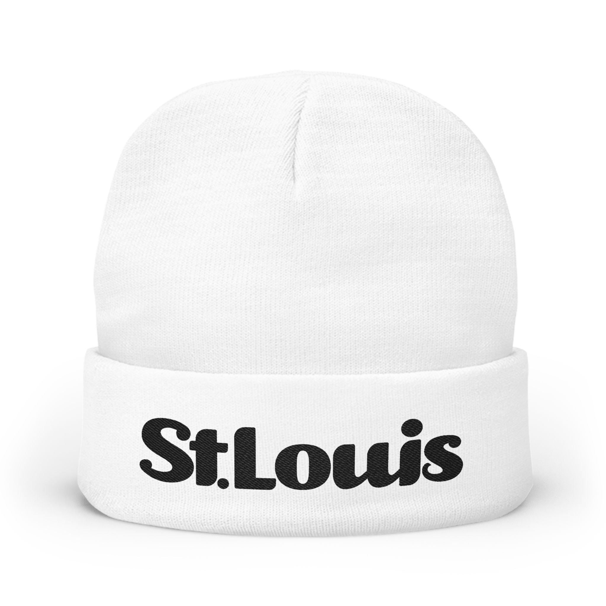 St Louis Magazine Logo Knit Beanie - White