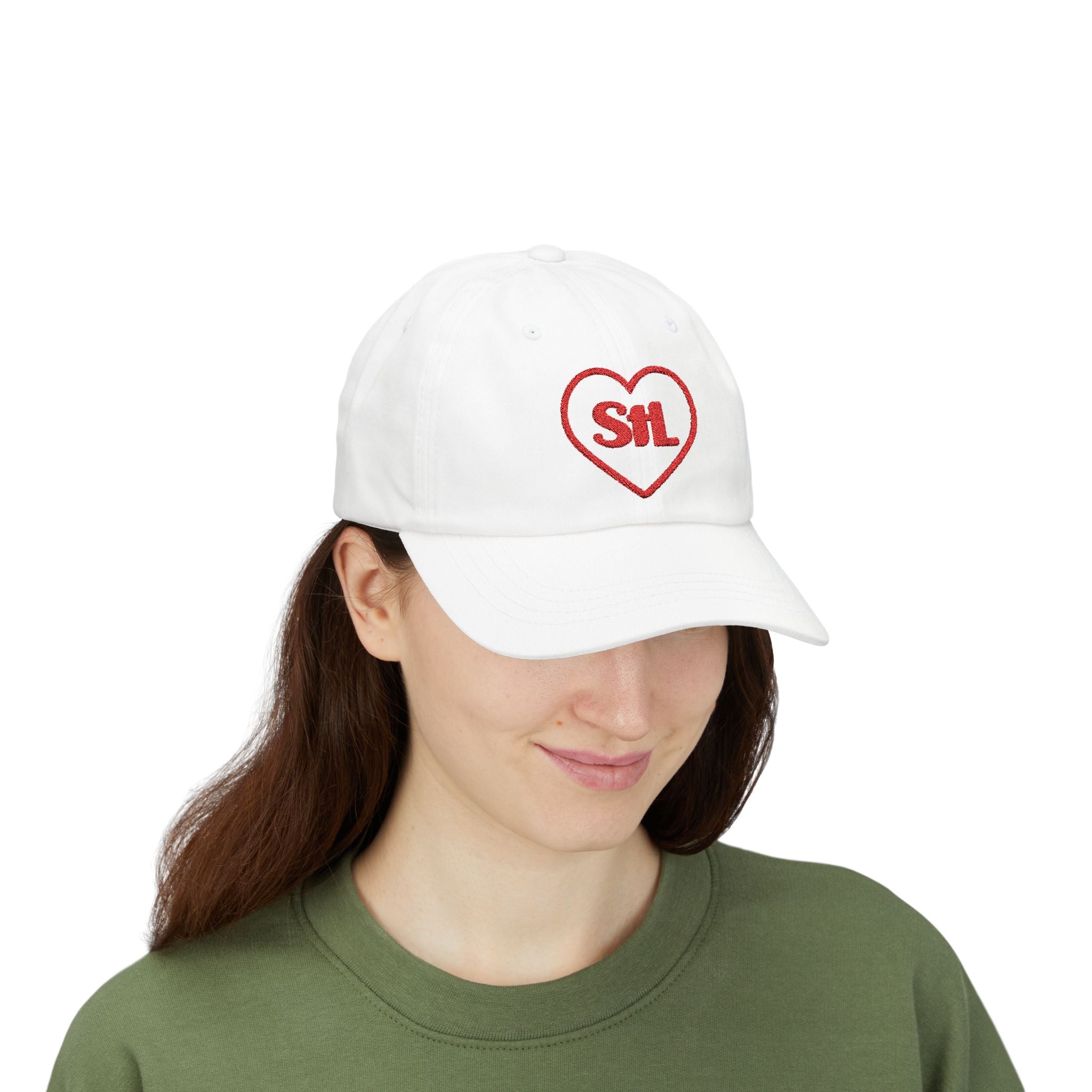Heart "StL" Classic Dad Cap - White